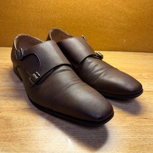 Steve Madden Brown Double Monk Strap Dress Shoes Men’s 10.5 M-Nappah